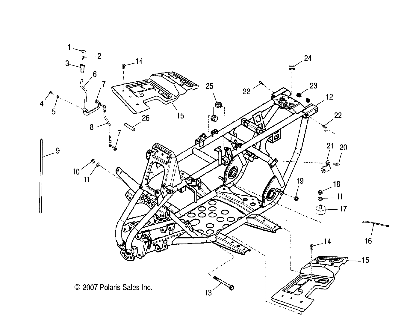 CHASSIS, FRAME - A08PB20EB (49ATVFRAME08PHXQD)