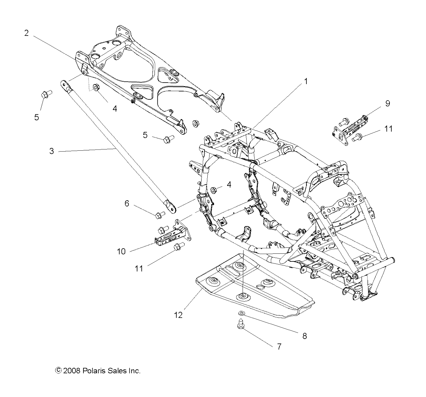 CHASSIS, FRAME - A09GJ52AA (49ATVFRAME09OUT450)