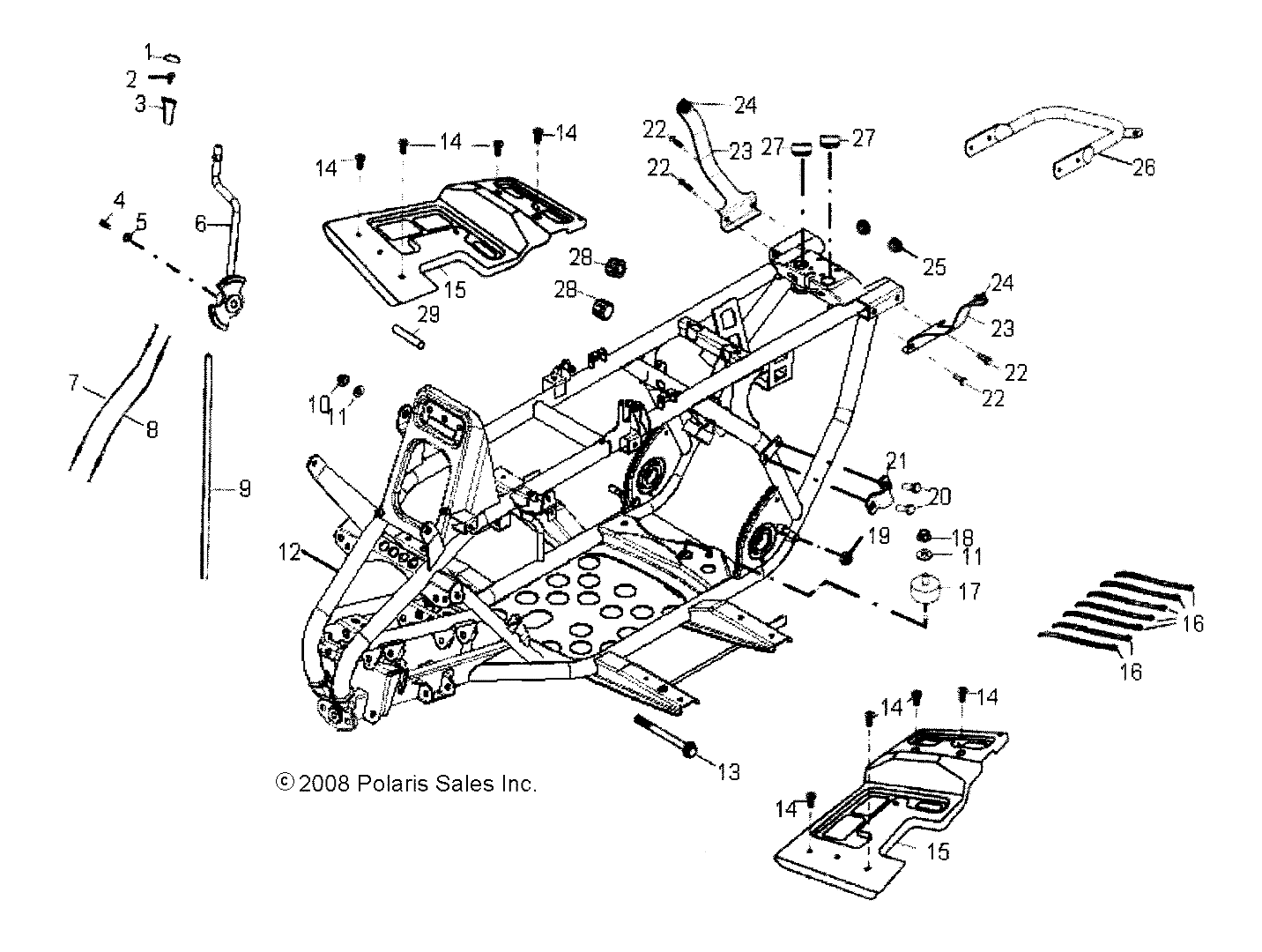 CHASSIS, FRAME - A09PB20AB/AD (49ATVFRAME09PHX)