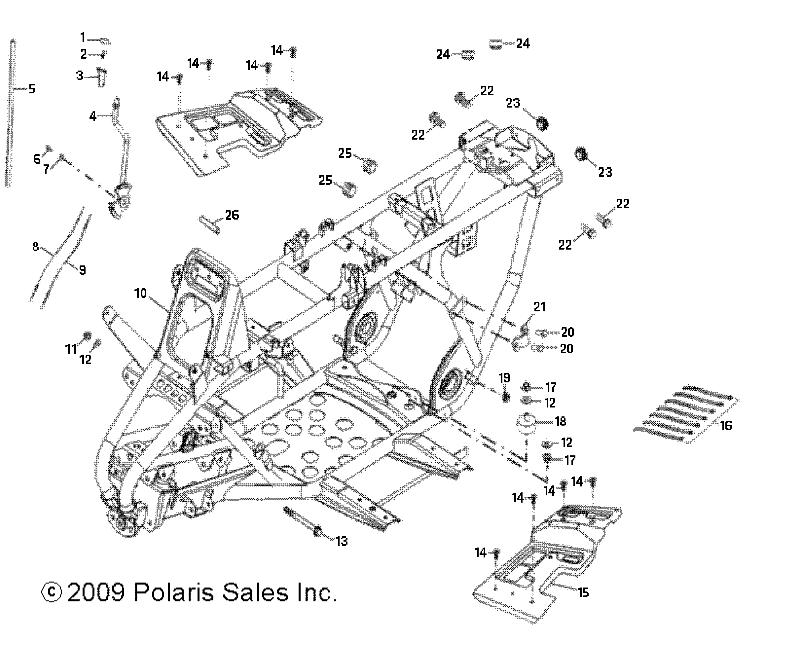 CHASSIS, FRAME - A10PB20EB (49ATVFRAME10PHXQD)