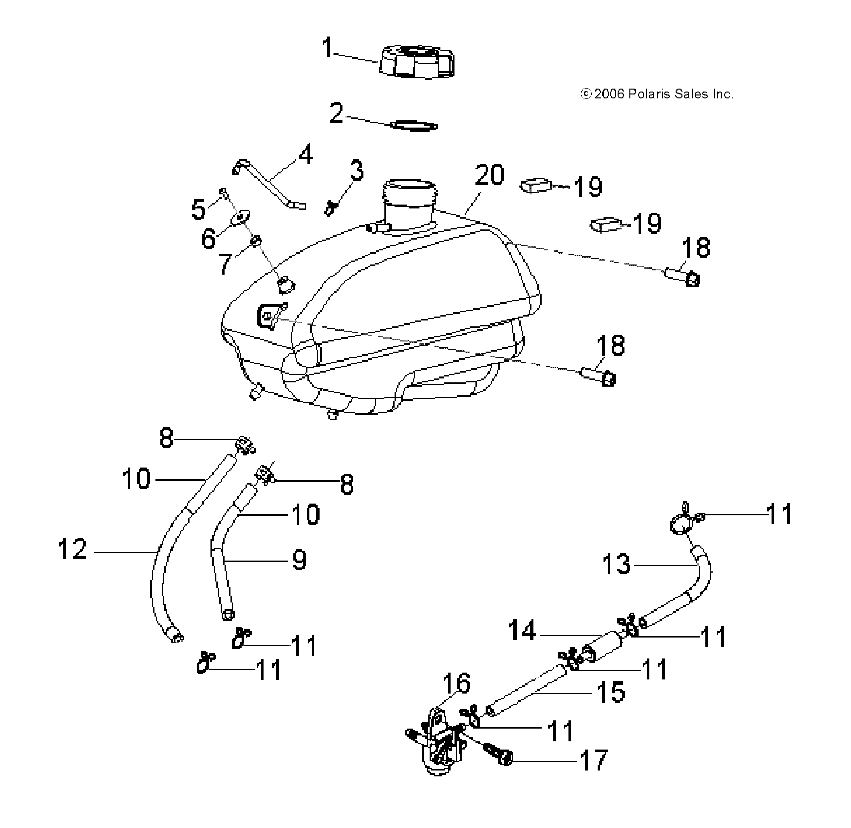 BODY, FUEL TANK ASM. - A08KA09AB/AC/AD (49ATVFUEL07OTLW90)