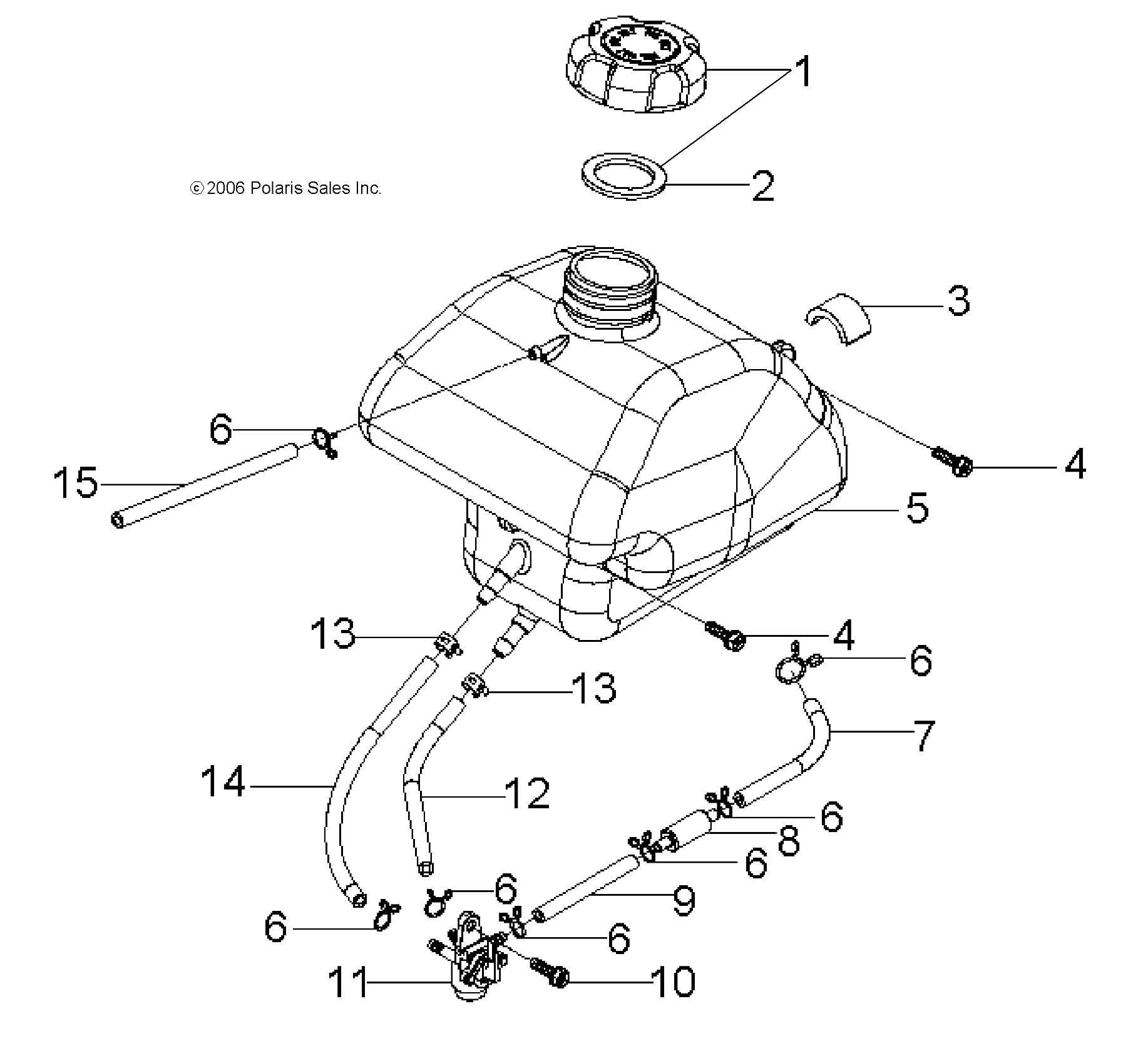 BODY, FUEL TANK and HOSES - A08KA05AB/AD (49ATVFUEL07PRED50)