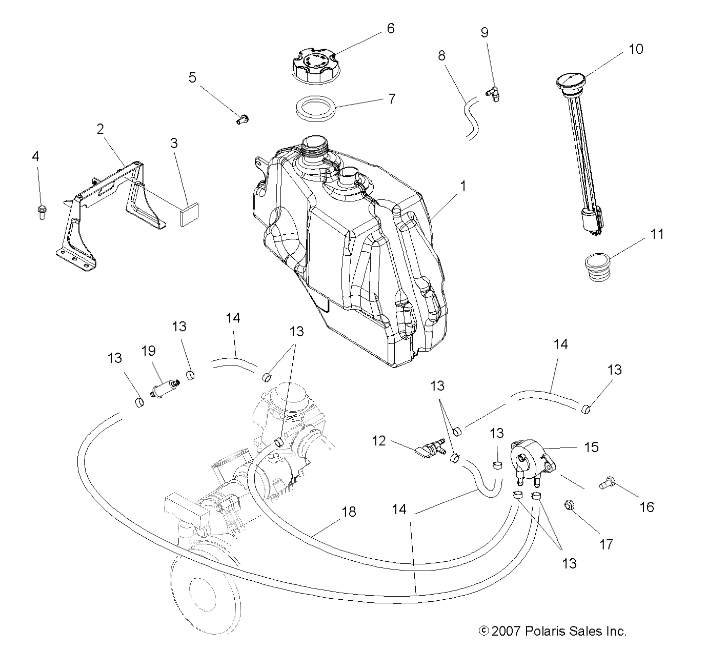 BODY, FUEL TANK (BUILT 11/05/07 and BEFORE) - A08LH27AX/AZ (49ATVFUEL08SP300B)