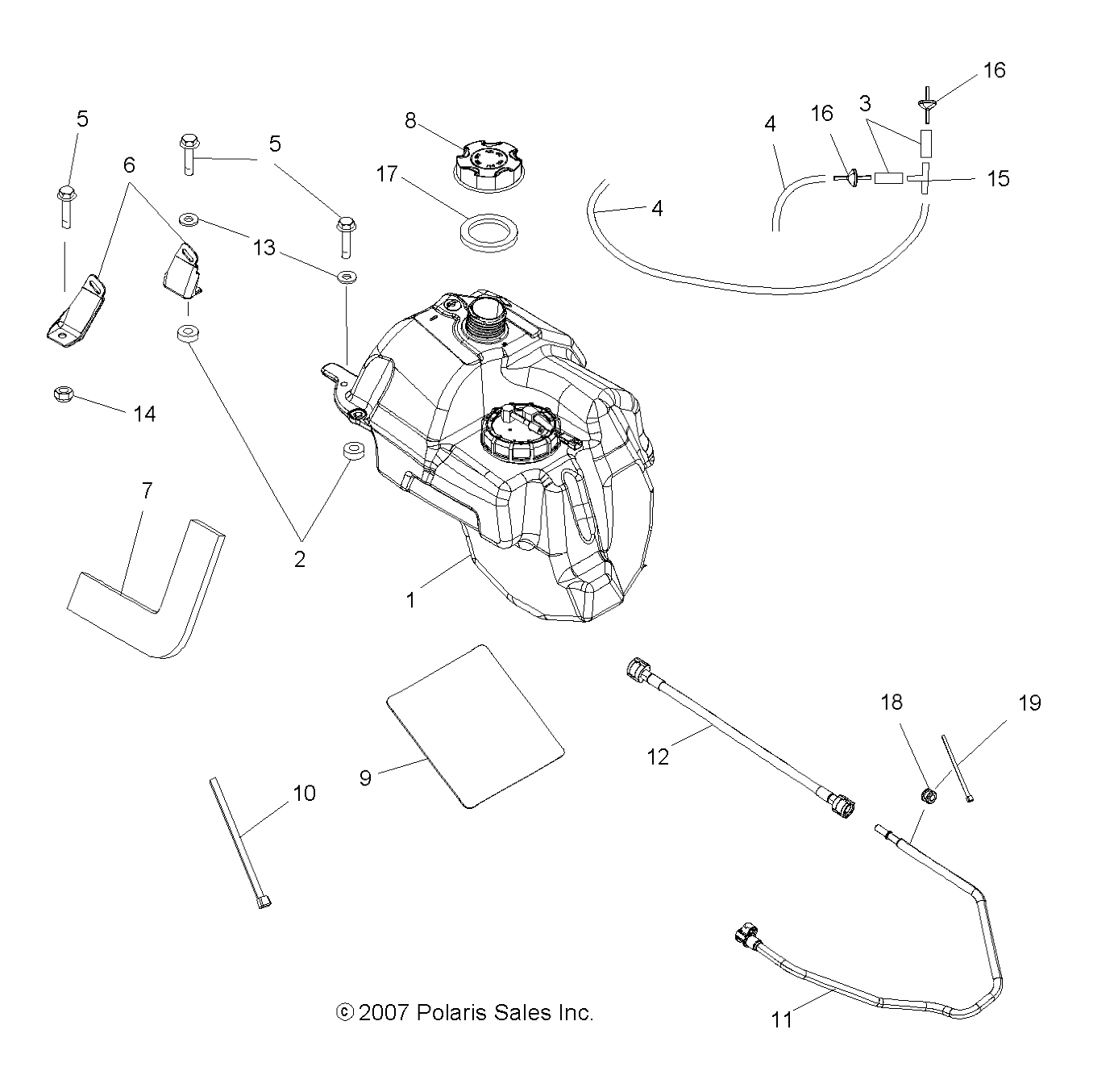 BODY, FUEL TANK ASM. - A08DN76AG/AH/AJ (49ATVFUEL08SPTRG800AG)