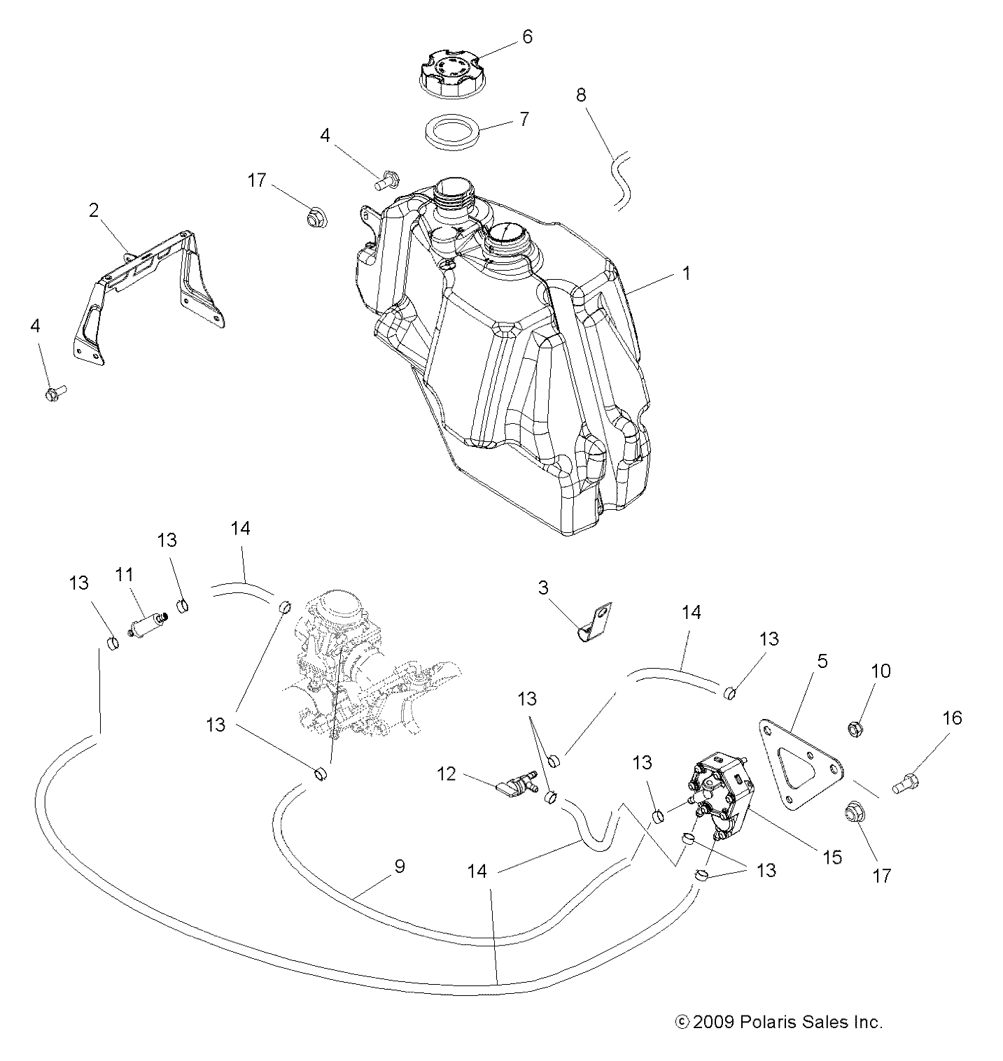 BODY, FUEL TANK - A10LH27AX/AZ (49ATVFUEL10HAWK)