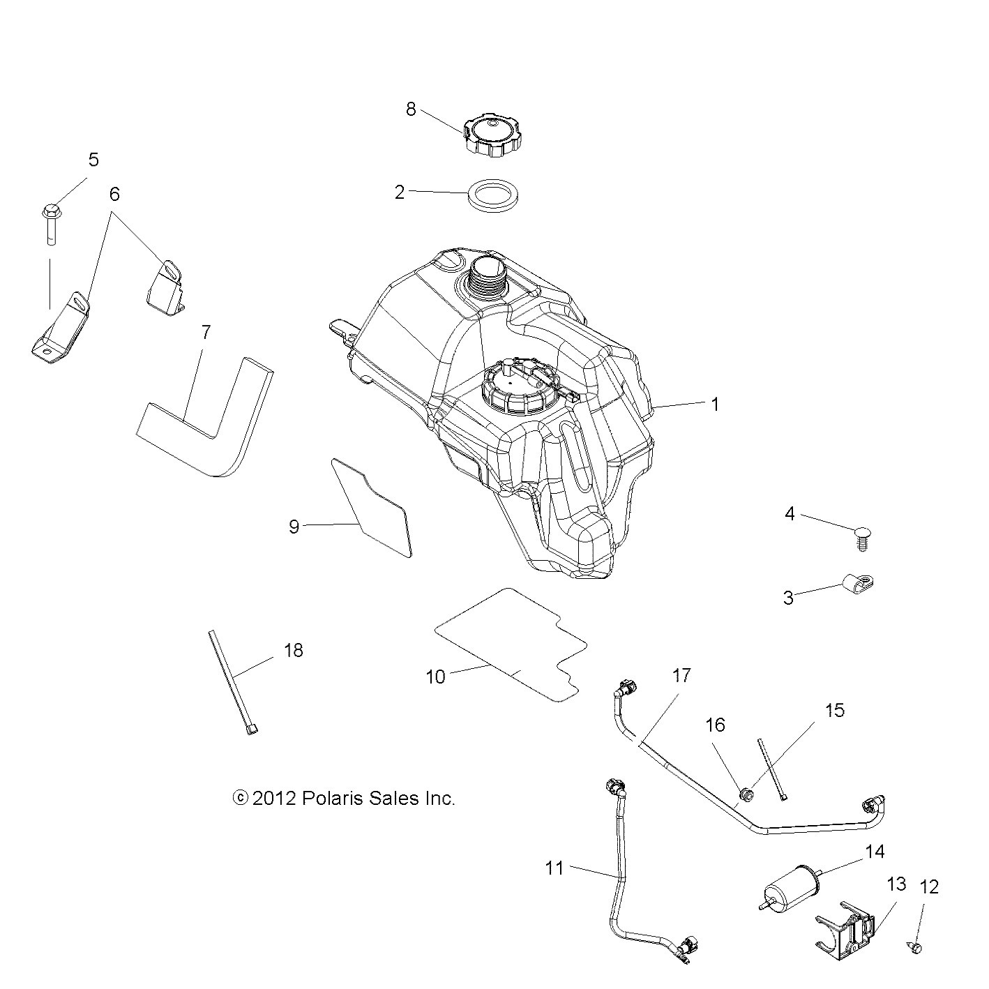 BODY, FUEL TANK ASM. - A13MN50ET/EX (49ATVFUEL13SP500TR)