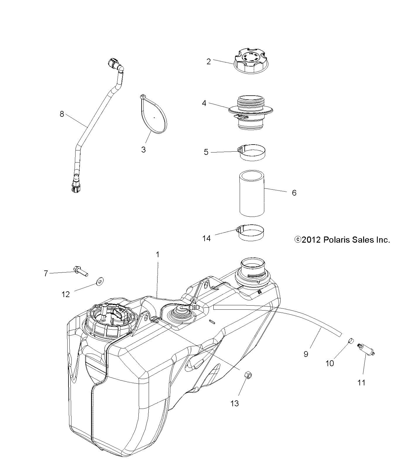 BODY, FUEL TANK - A13ZN5EFF (49ATVFUEL13SPX2550)