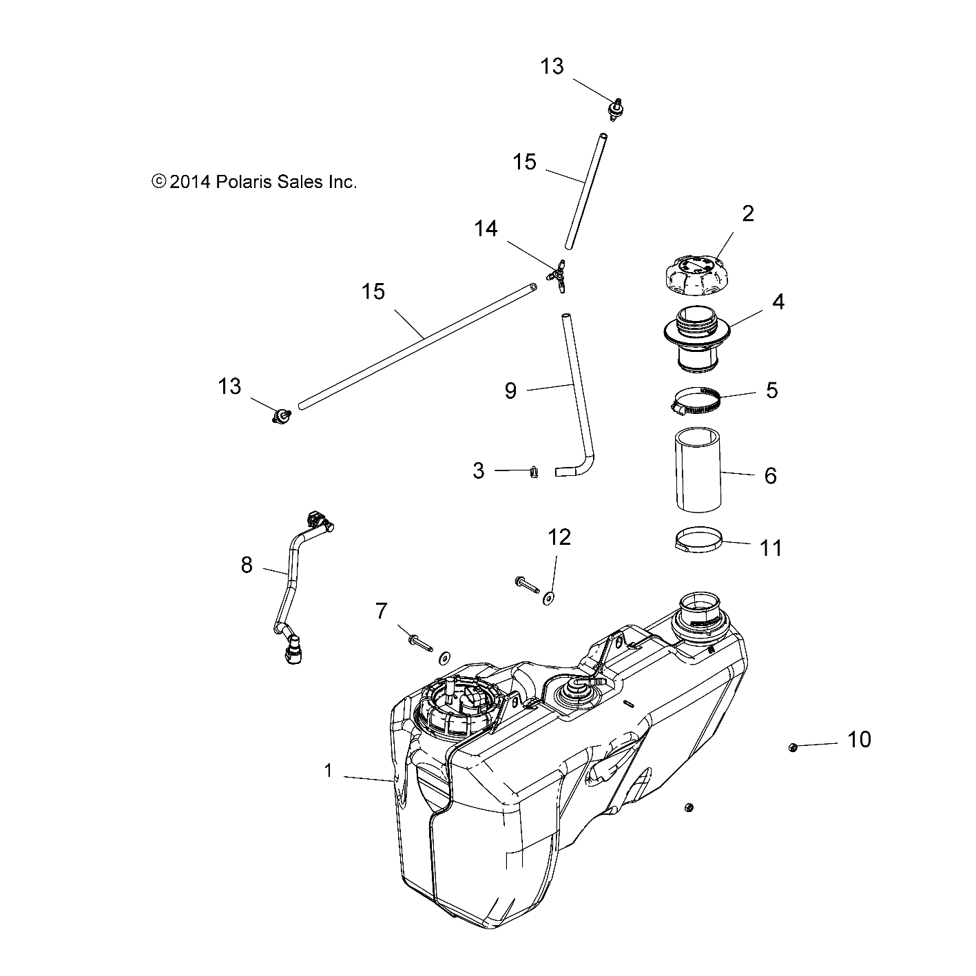 BODY, FUEL TANK - A15SXE85AS/AM/A85AA/AC/AJ (49ATVFUEL15850SP)