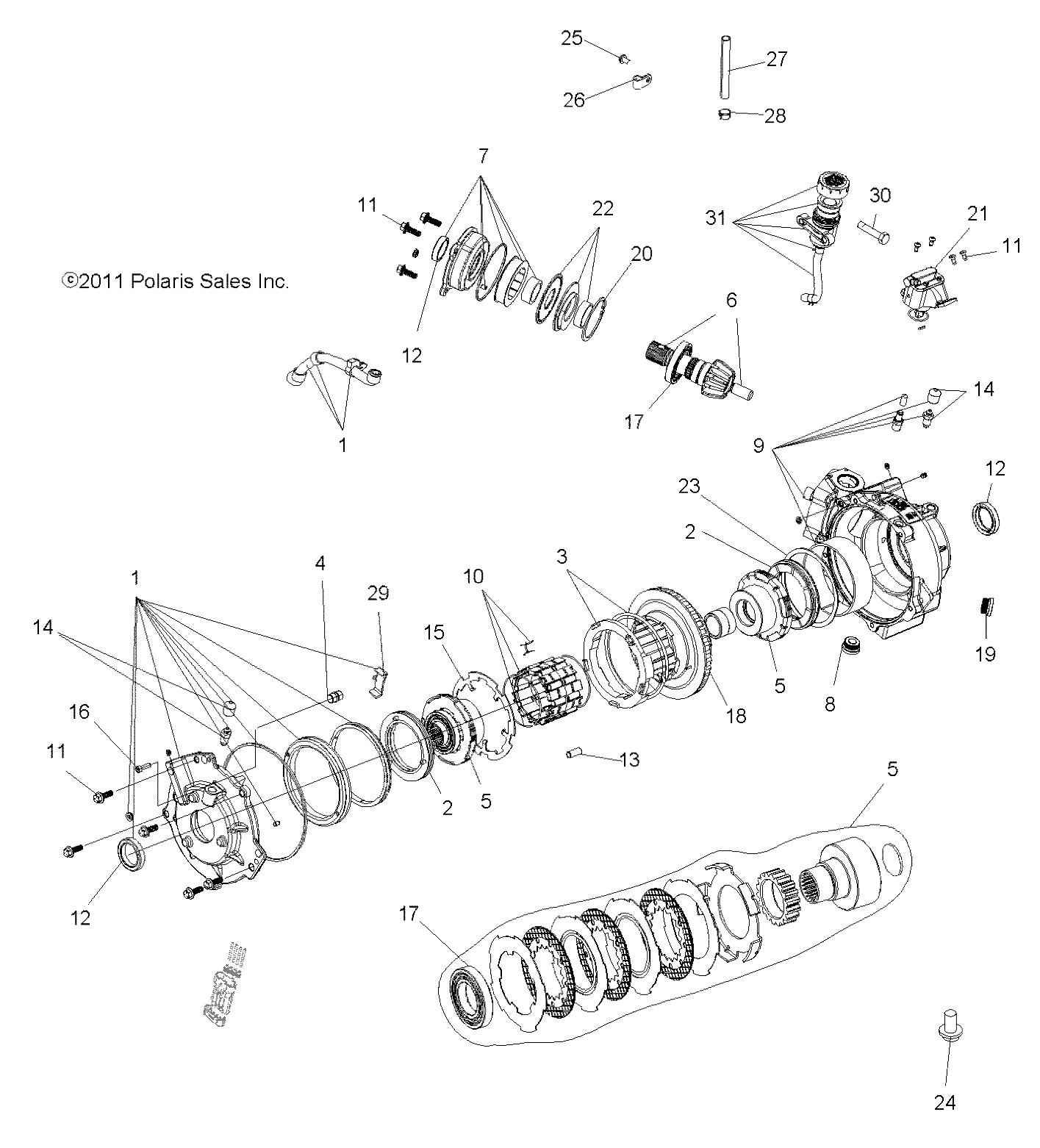 DRIVE TRAIN, FRONT GEARCASE and MOUNTING - A13CF76AA (49ATVGEARCASE1332909)