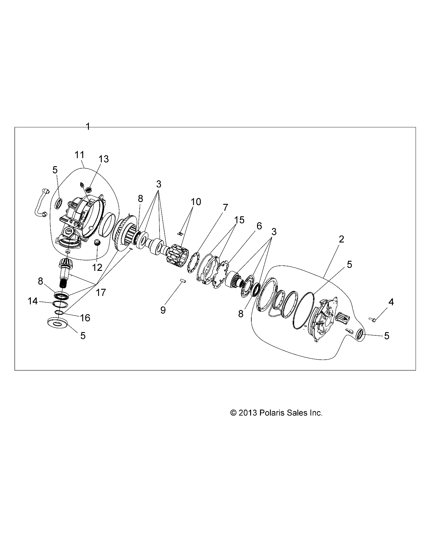 DRIVE TRAIN, FRONT GEARCASE - A19SWE57F1 (49ATVGEARCASE1333239)