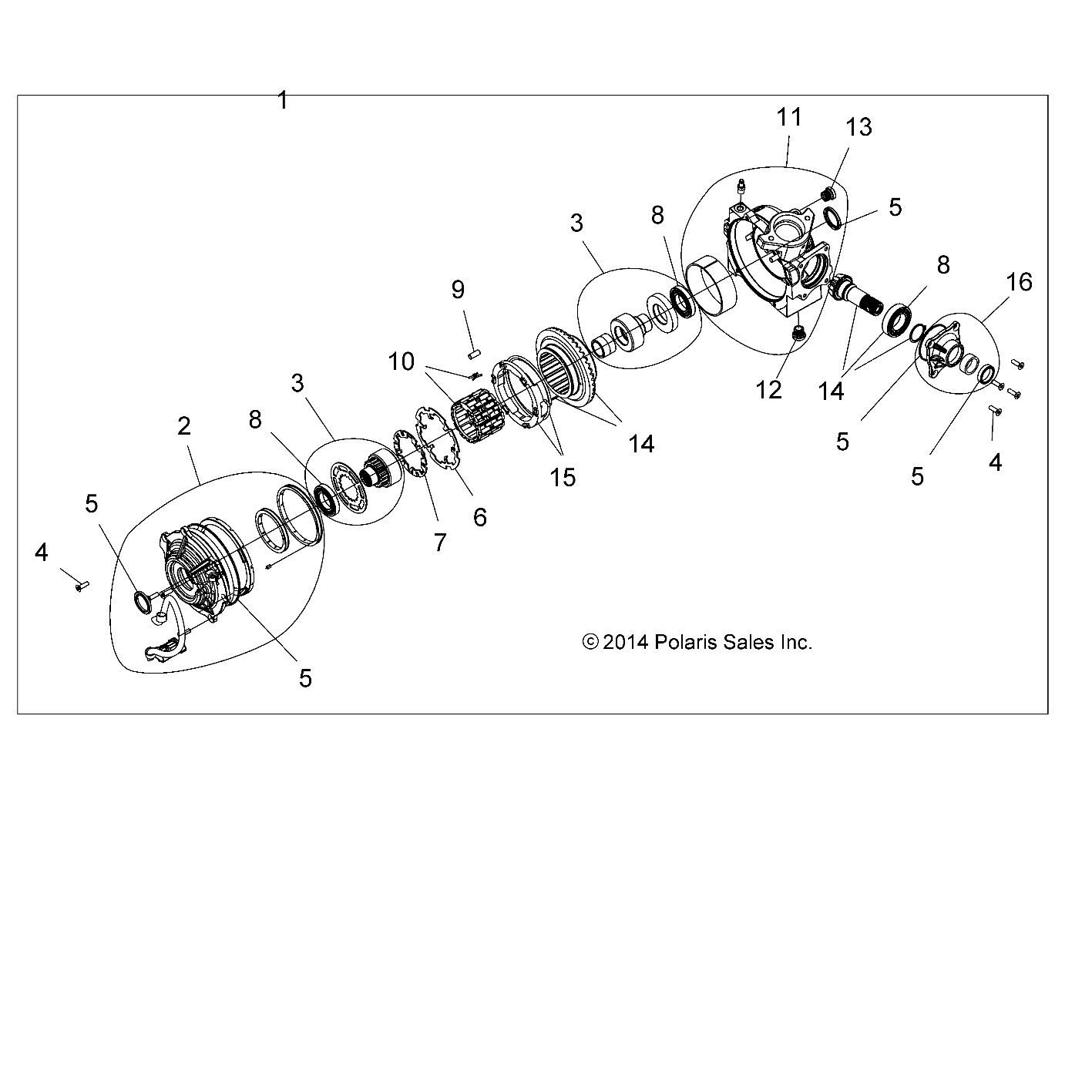 DRIVE TRAIN, FRONT GEARCASE INTERNALS - A17SVS95CM