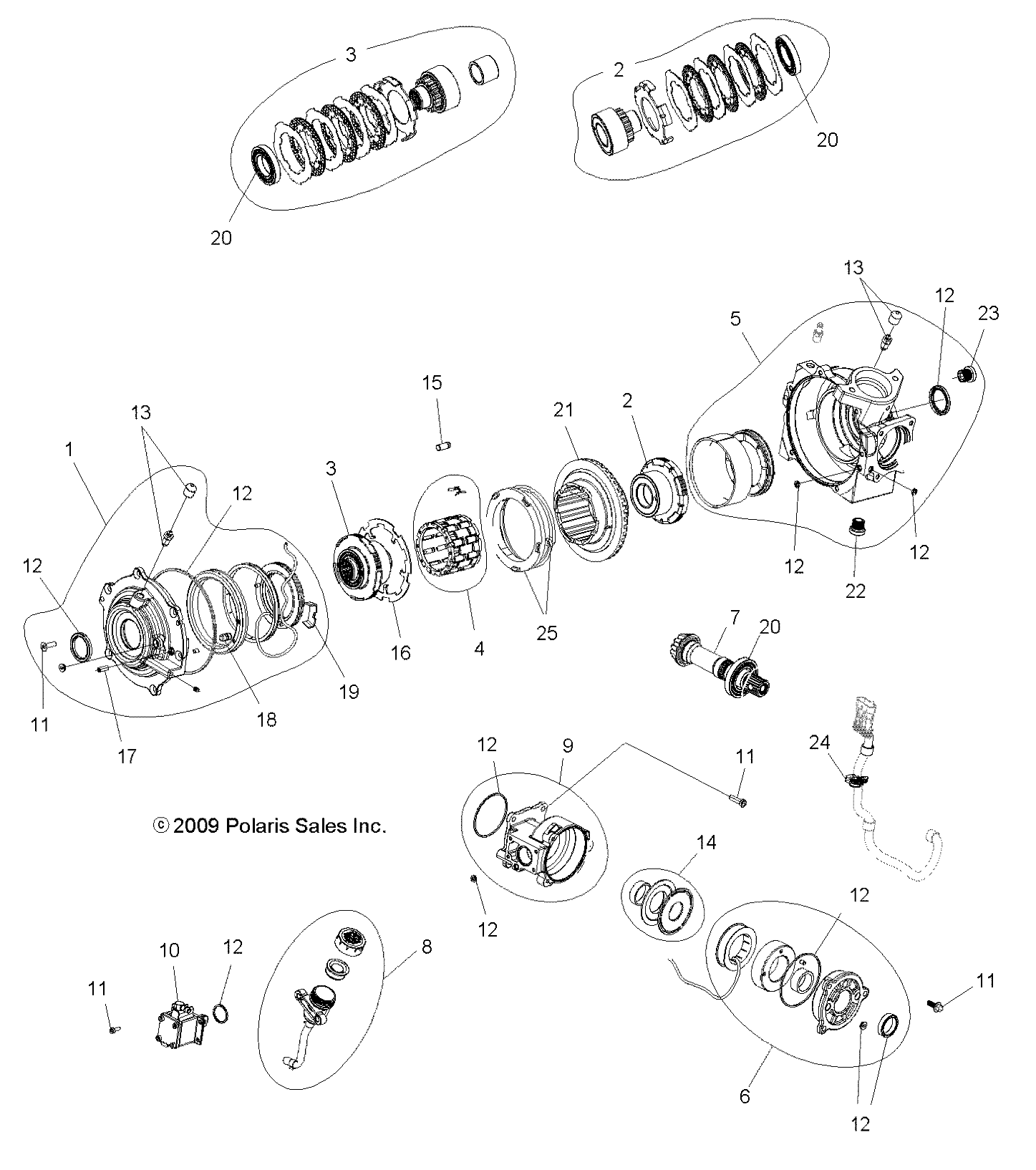 DRIVE TRAIN, FRONT GEARCASE INTERNALS - A11TN55FA (49ATVGEARCASEFWBD1332804)