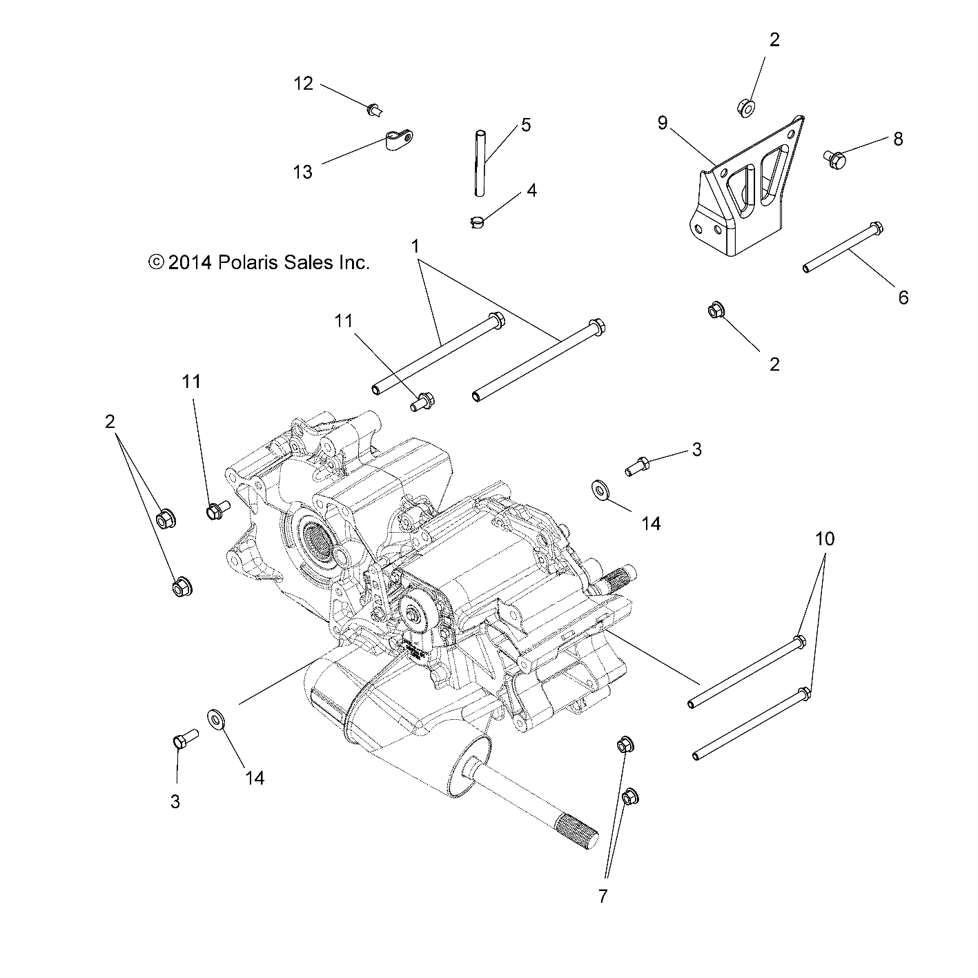 DRIVE TRAIN, MAIN GEARCASE MOUNTING - A15SHE57HS (49ATVGEARCASEMTGN14SP500)