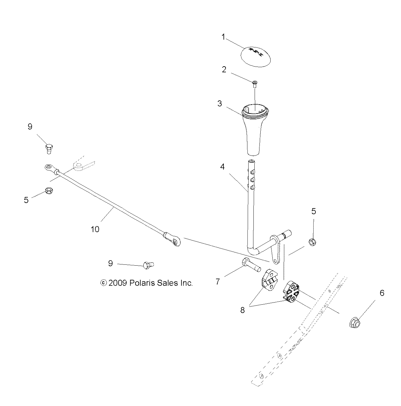 DRIVE TRAIN, GEAR SELECTOR - A11EA32AA (49ATVGEARSELECT10BOSS)