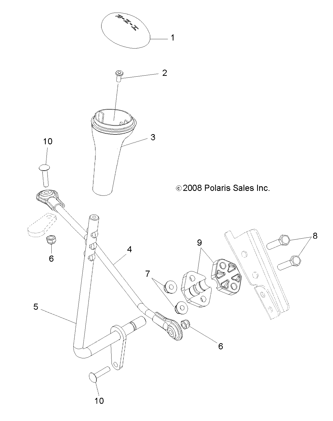 DRIVE TRAIN, GEAR SELECTOR - A10NA32AA (49ATVGEARSELECT10TBLZR)