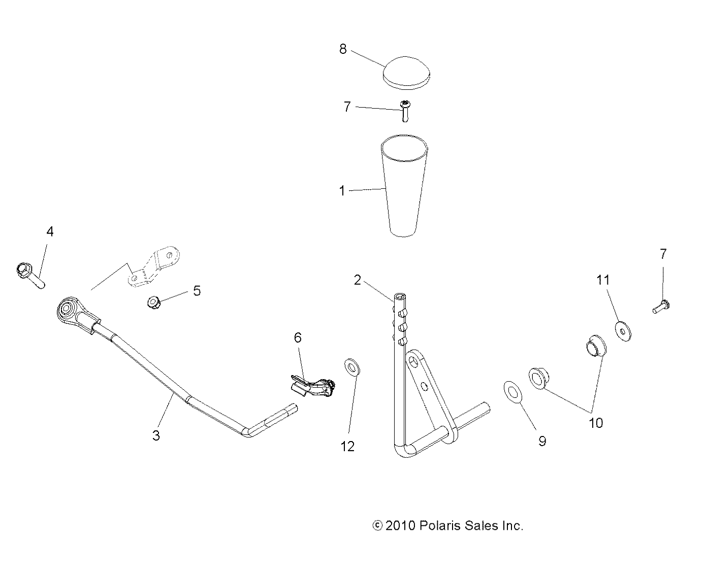 DRIVE TRAIN, GEAR SELECTOR - A12ZN5EFF (49ATVGEARSELECT11SPTRG850)