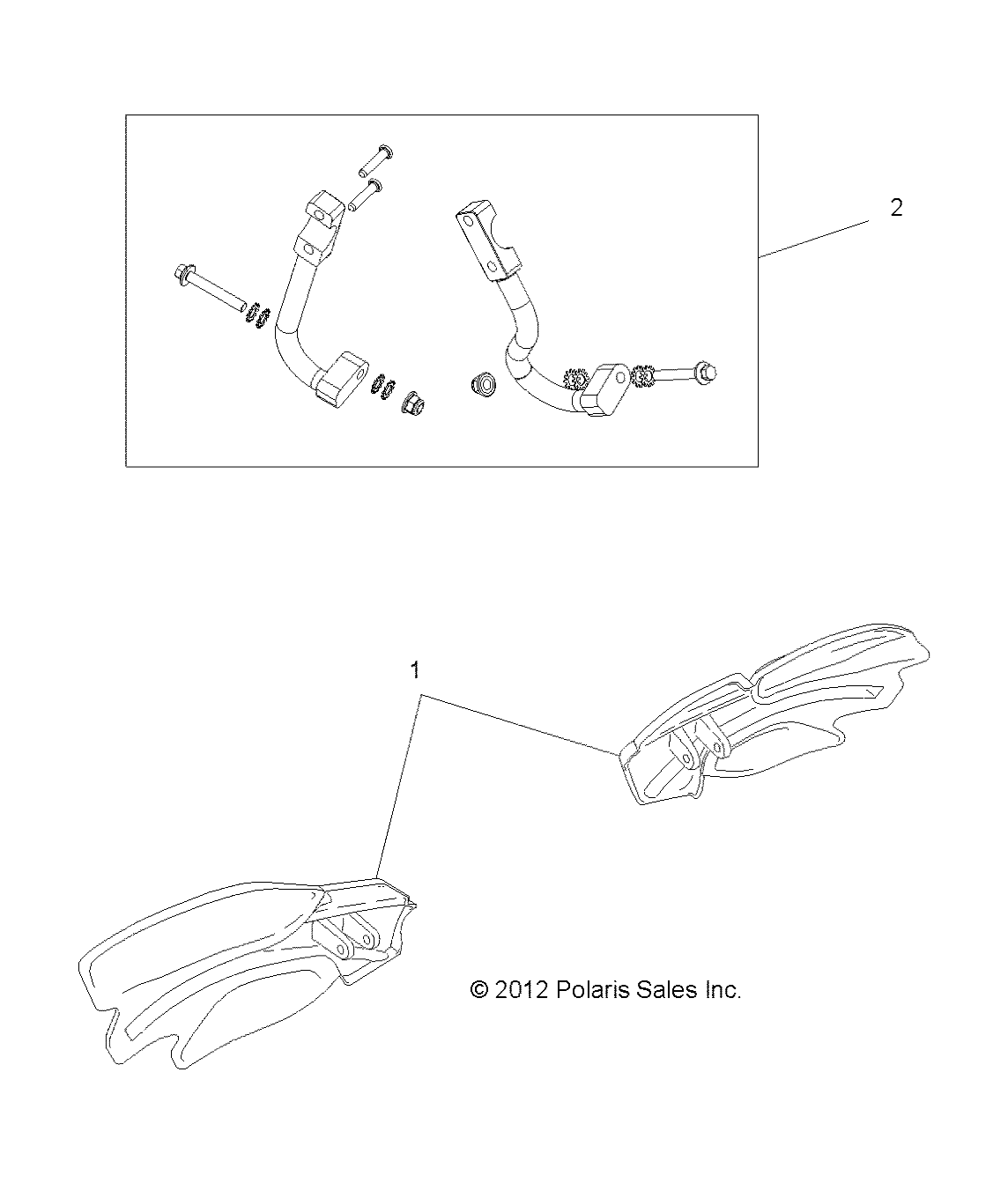 BODY, HANDGUARDS - A14GH9EAW (49ATVGUARD13850SCRAM)