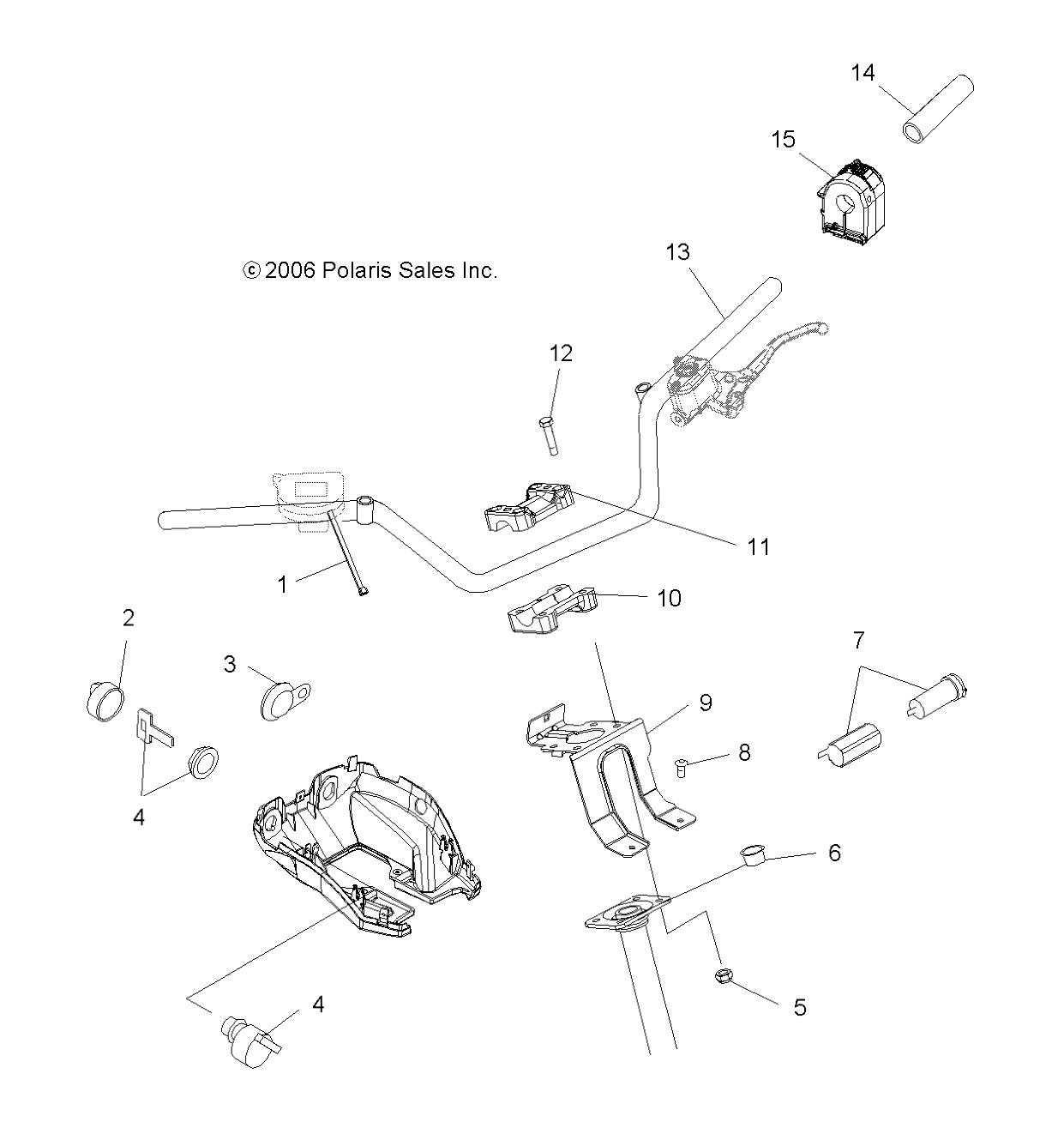 HANDLEBAR and CONTROLS - A07MH76FA (49ATVHANDLEBAR075EFIIN)