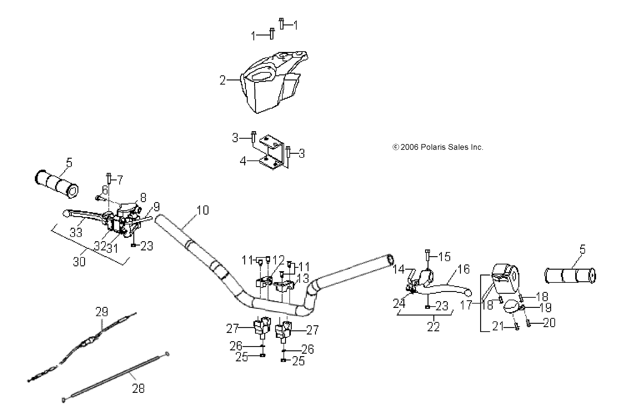 STEERING, HANDLEBAR - A17YAK05A4/A6 (49ATVHANDLEBAR07PRED50)