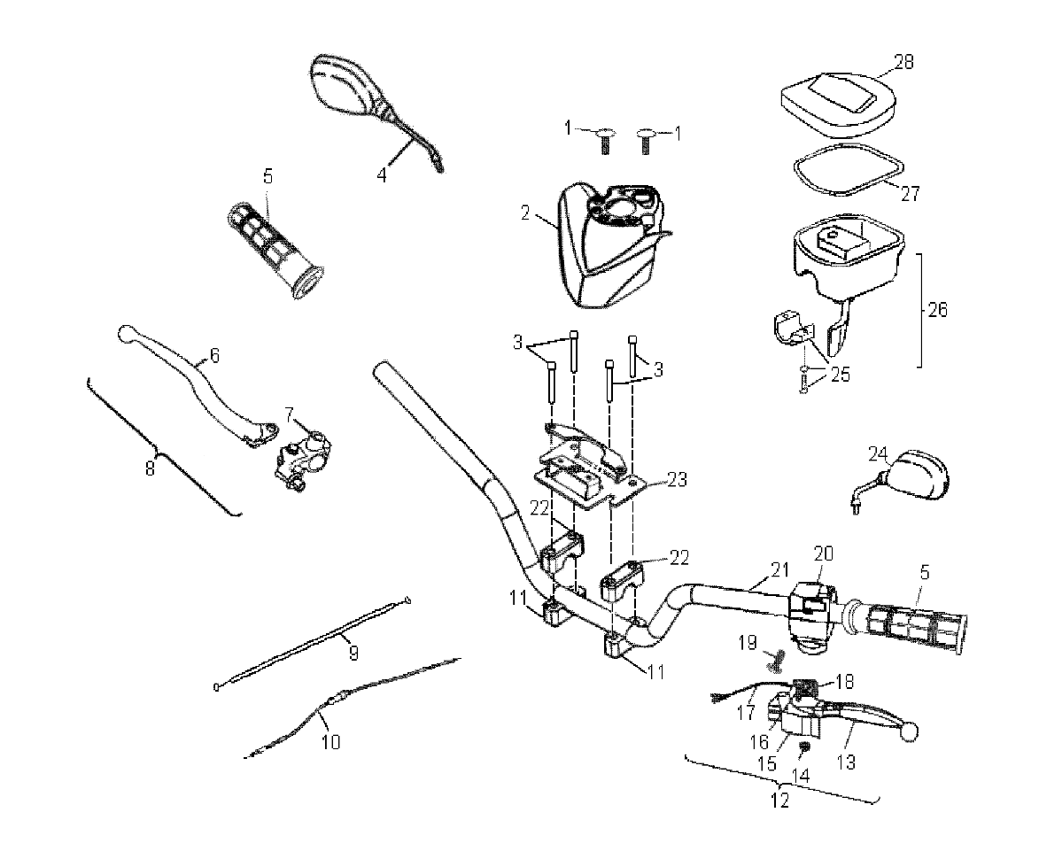 STEERING, HANDLEBAR - A08PB20EB (49ATVHANDLEBAR08PHXQD)