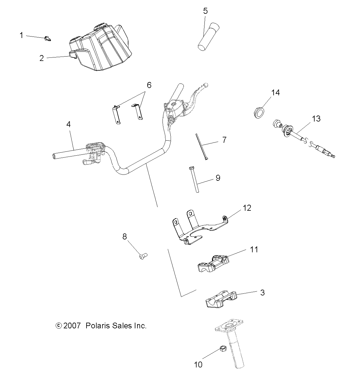 STEERING, HANDLEBAR and CONTROLS - A08LH27AW/AX/AZ (49ATVHANDLEBAR08SP300)