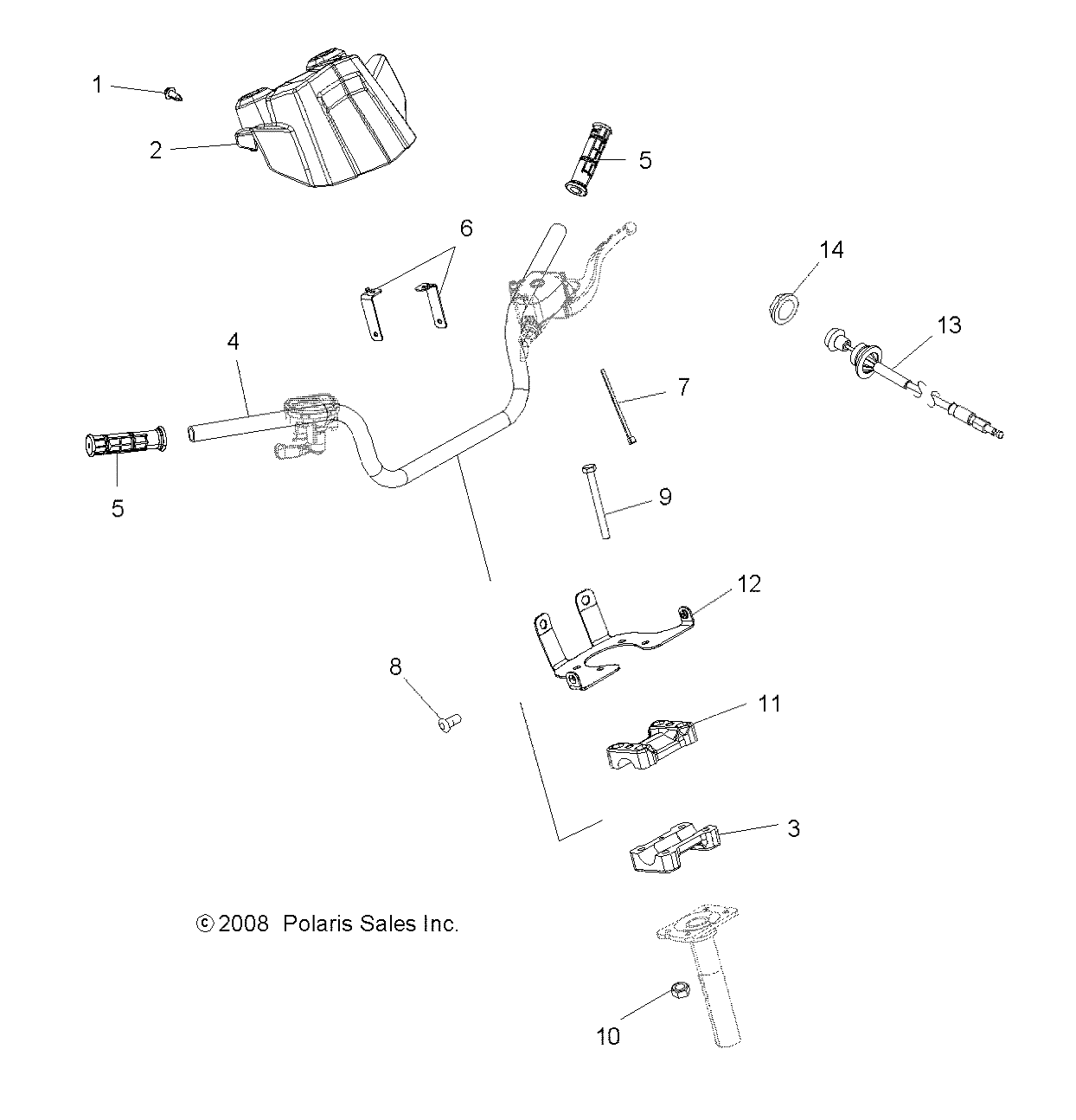 STEERING, HANDLEBAR and CONTROLS - A09LH27AX/AZ (49ATVHANDLEBAR09SP400)