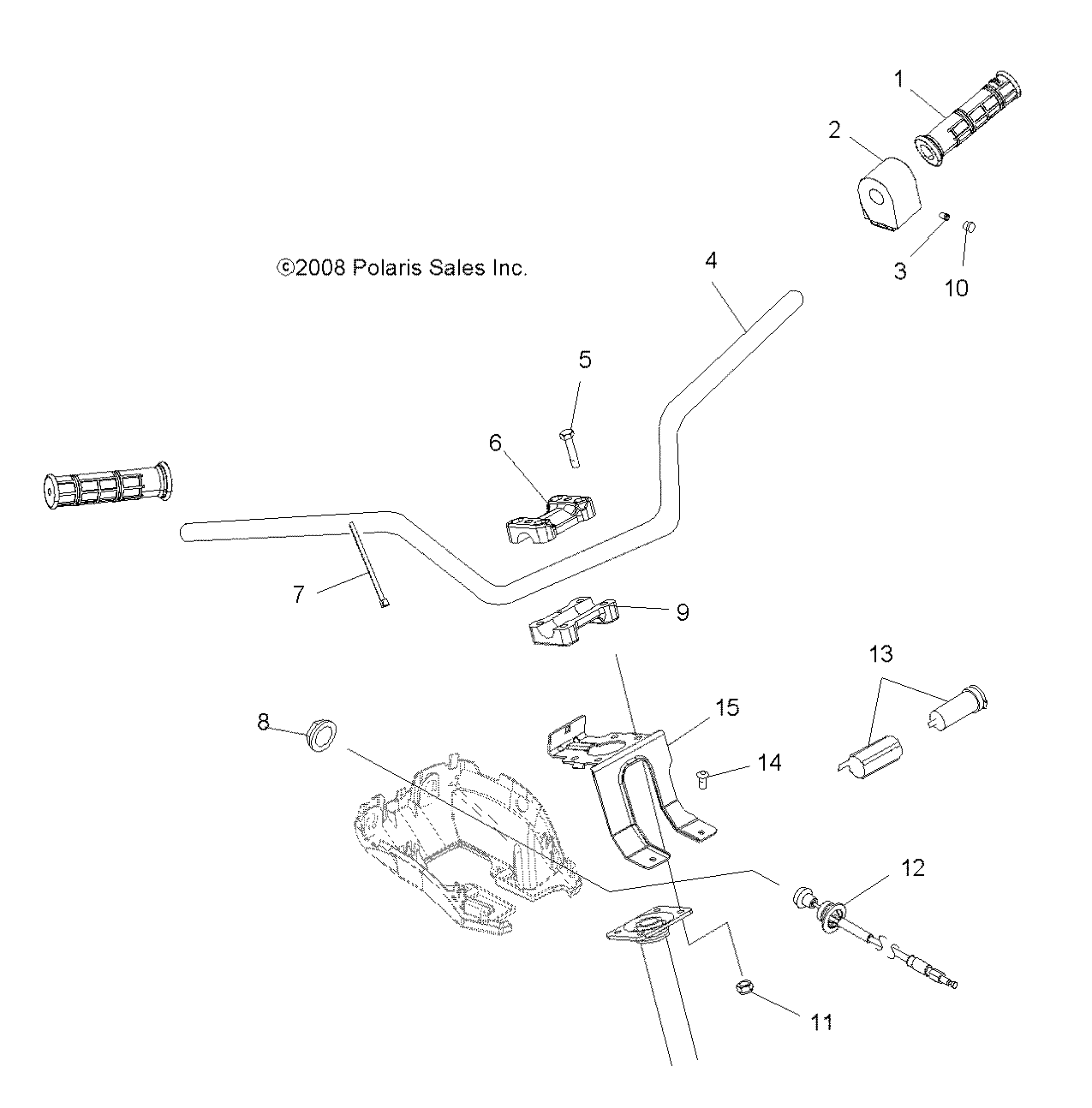 STEERING, HANDLEBAR and CONTROLS - A14MB46TH (49ATVHANDLEBAR09SP500)