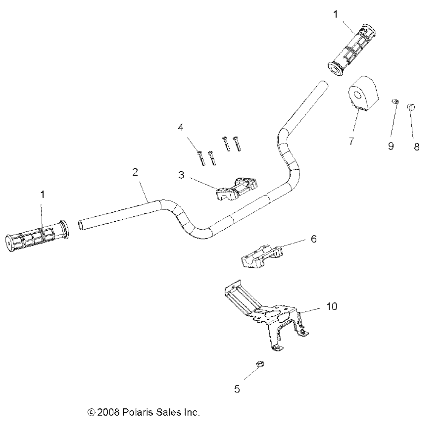 STEERING, HANDLEBAR and CONTROLS - A10ZN55AL/AQ/AX (49ATVHANDLEBAR09SPEPS550)