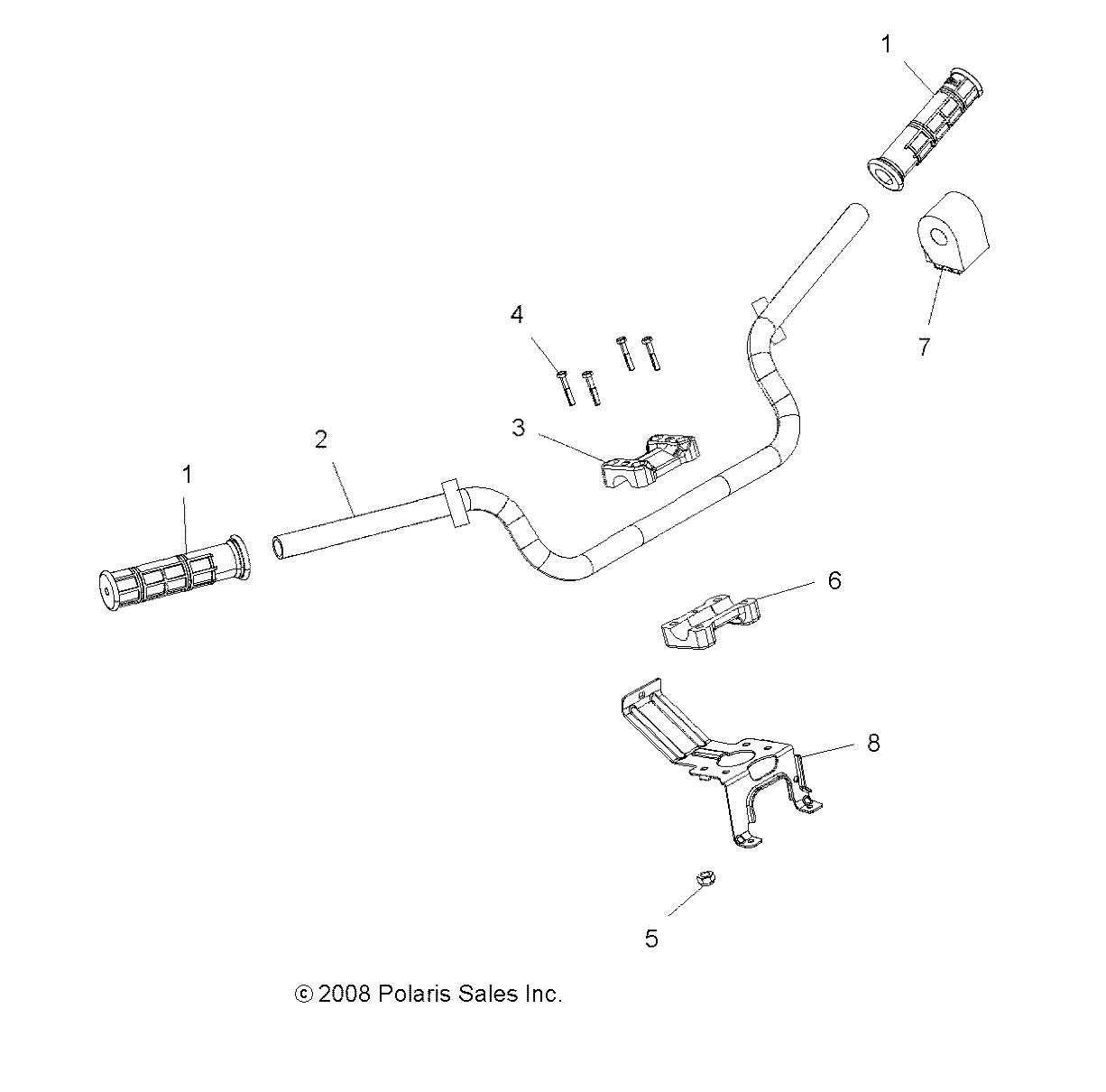 STEERING, HANDLEBAR and CONTROLS - A09ZN55FX (49ATVHANDLEBAR09SPXP850I)