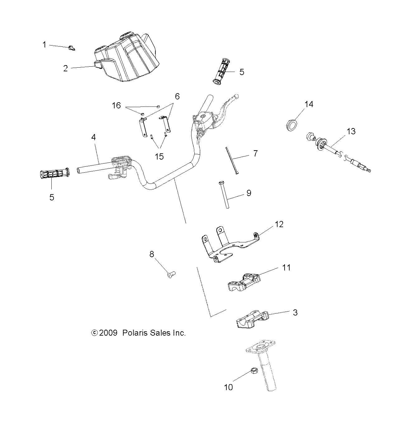 STEERING, HANDLEBAR and CONTROLS - A11NA32AA (49ATVHANDLEBAR10TB)