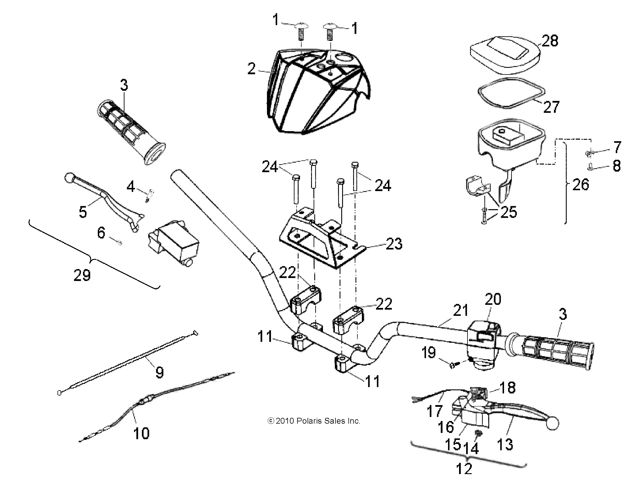 STEERING, HANDLEBAR - A21YAP20N4 (49ATVHANDLEBAR11PHX)