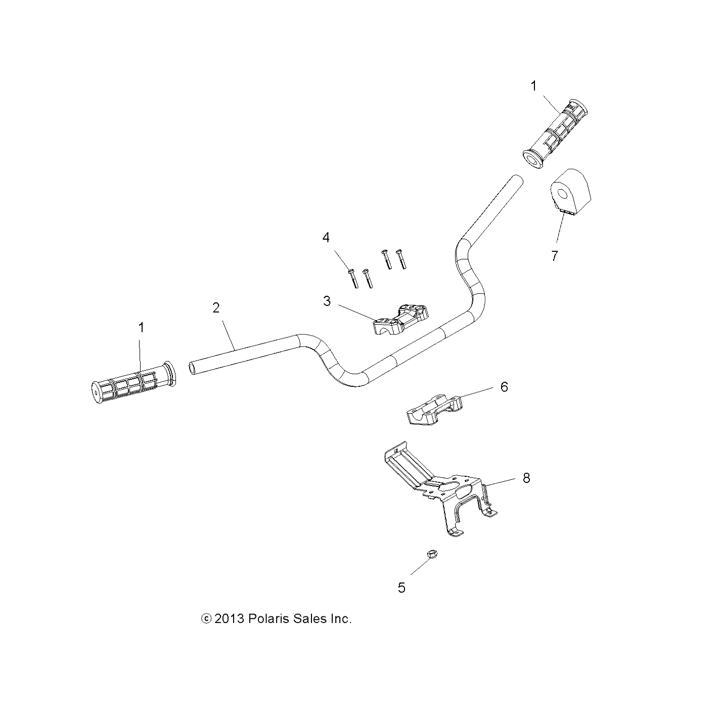 STEERING, HANDLEBAR and CONTROLS - A14ZN5EFM (49ATVHANDLEBAR14SP850F)