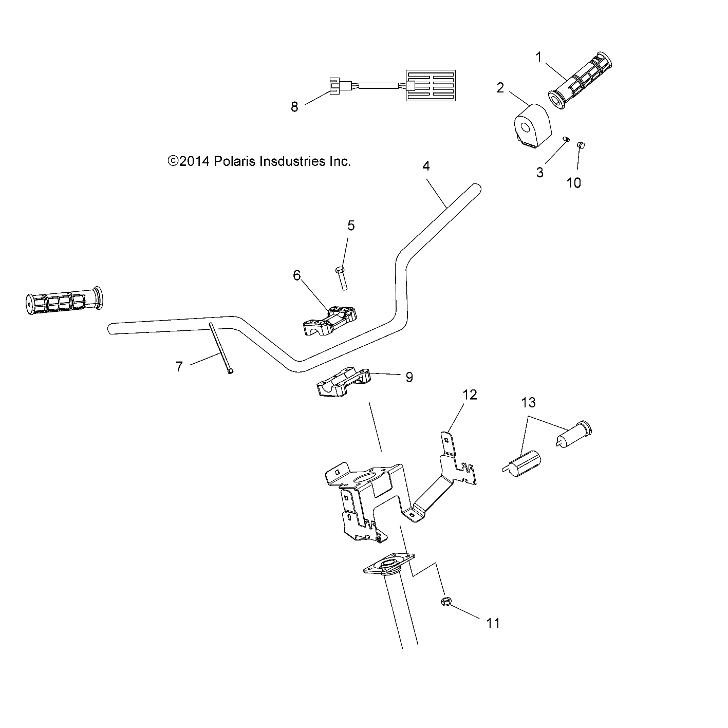 STEERING, HANDLEBAR and CONTROLS - A18SJE57BU/LU (49ATVHANDLEBAR15570SP)