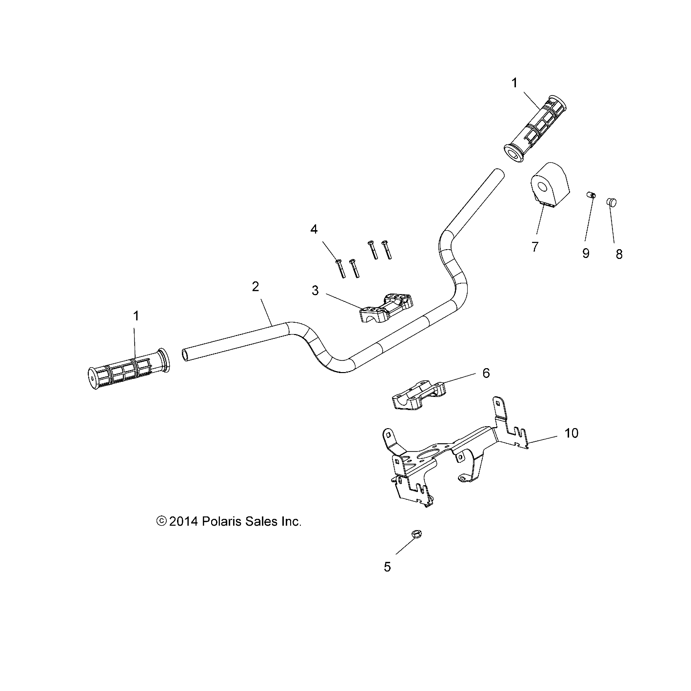 STEERING, HANDLEBAR and CONTROLS - A15SXE95AC/AK/AW/L95AM (49ATVHANDLEBAR15850SP)