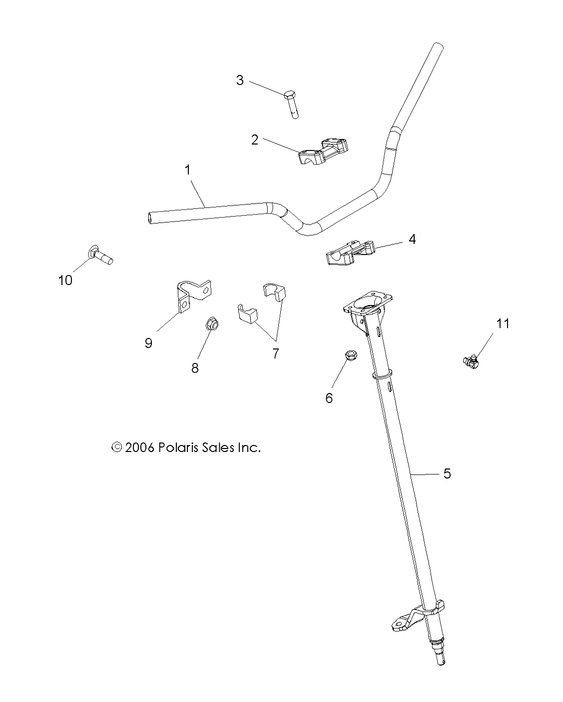 STEERING POST/HANDLEBAR - A07GJ50AA/AB/AC (49ATVHANDLEBARPRED500)