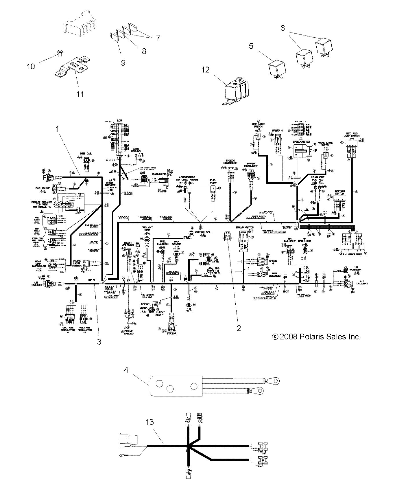 ELECTRICAL, HARNESSES - A08TN50AT/AX/AZ (49ATVHARNESS08SPX2)