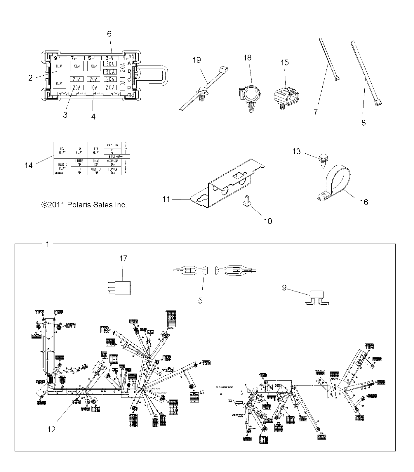 ELECTRICAL, HARNESS - A12DN5EFR (49ATVHARNESS12SPTRGEPS550I)