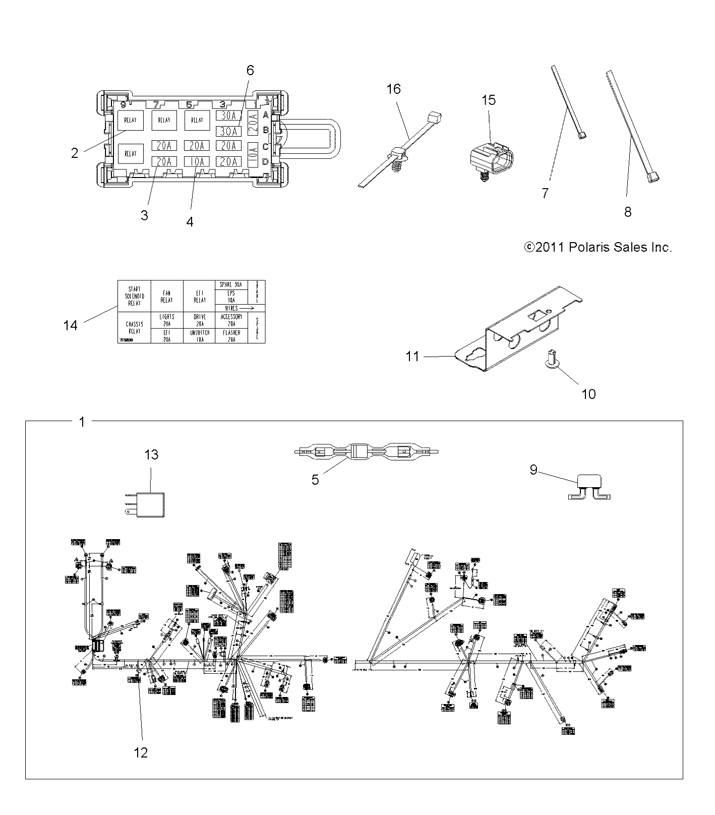 ELECTRICAL, HARNESS - A12DN8EFW (49ATVHARNESS12SPTRGEPS850I)