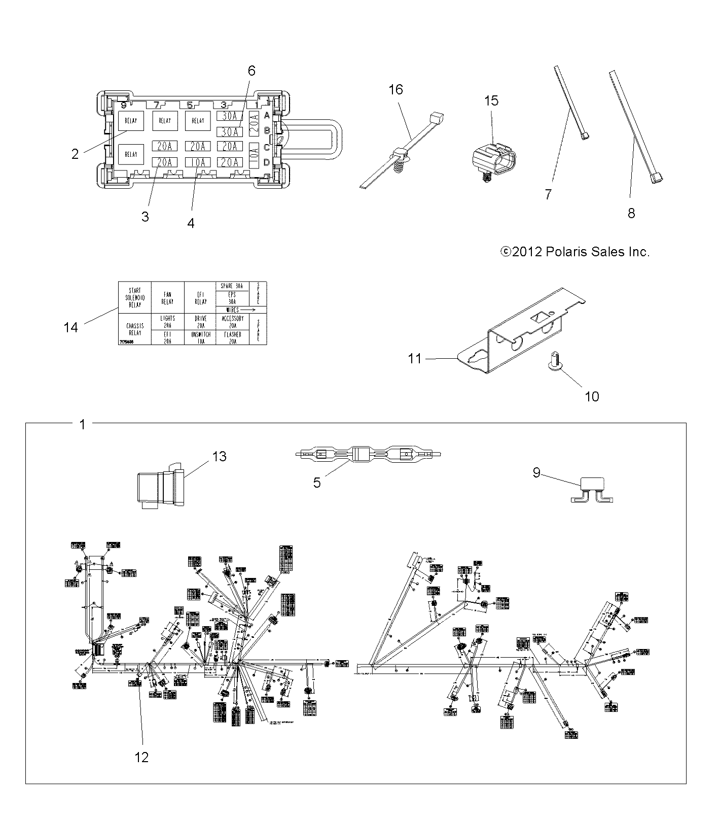 ELECTRICAL, HARNESS - A13DN8EFW (49ATVHARNESS13SPTRGEPS850I)