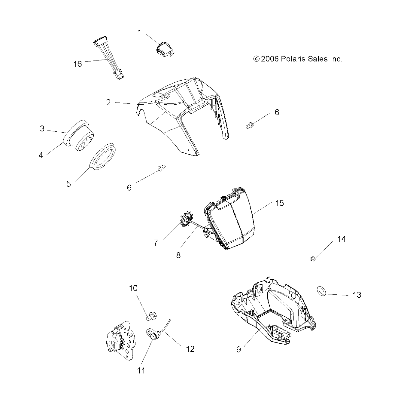 HEADLIGHT POD and SPEEDOMETER - A07MH76FA (49ATVHEADLIGHT075EFIIN)