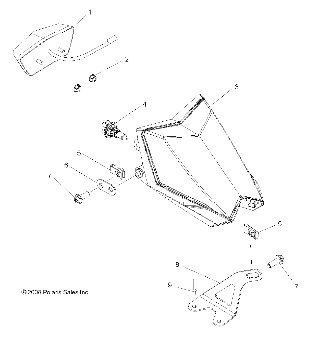 ELECTRICAL, HEADLIGHTS and TAILLIGHTS and BULBS - A10GJ45AA (49ATVHEADLIGHT09OUT450)