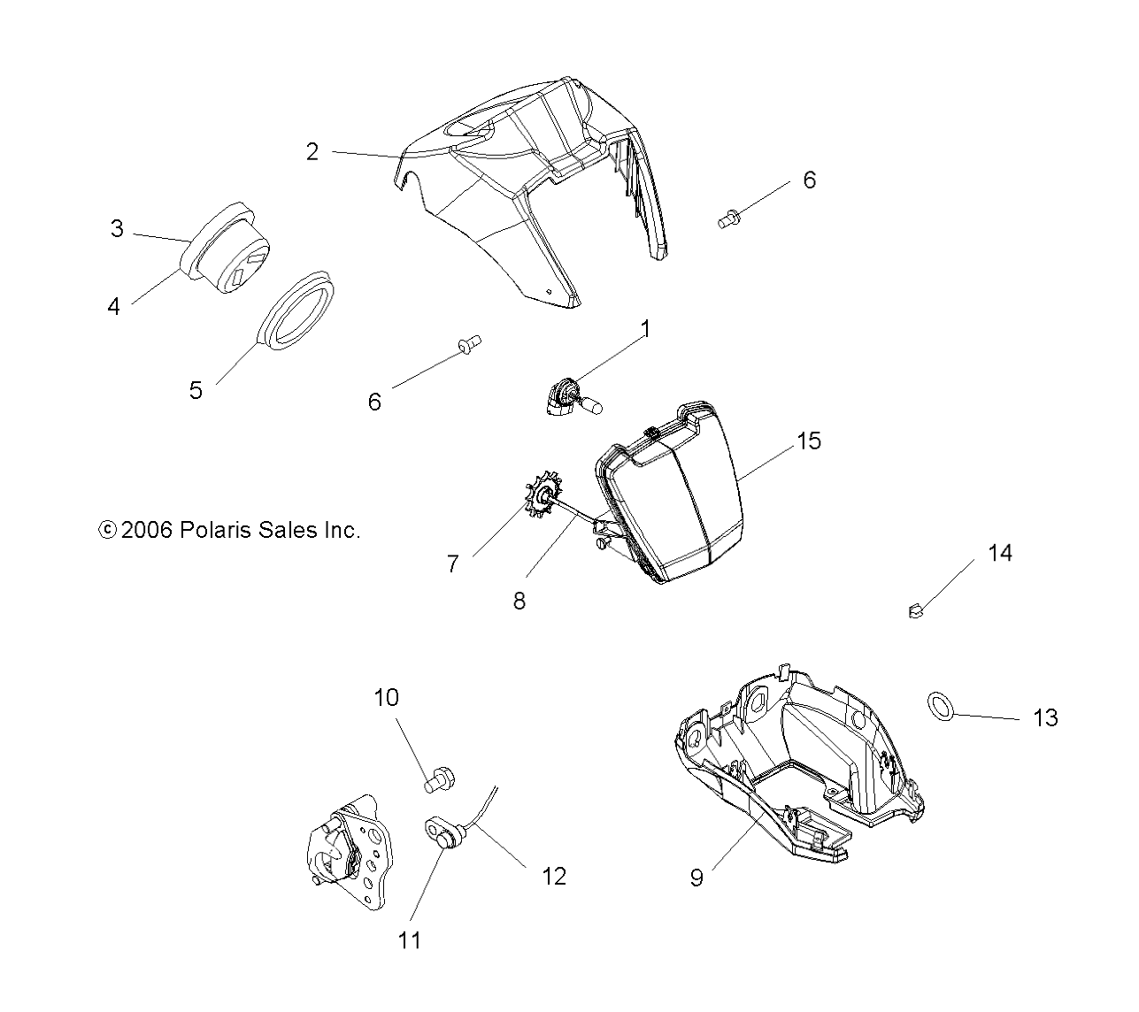 HEADLIGHT POD and SPEEDOMETER - A07MH46AA/AZ (49ATVHEADLIGHTSP450)