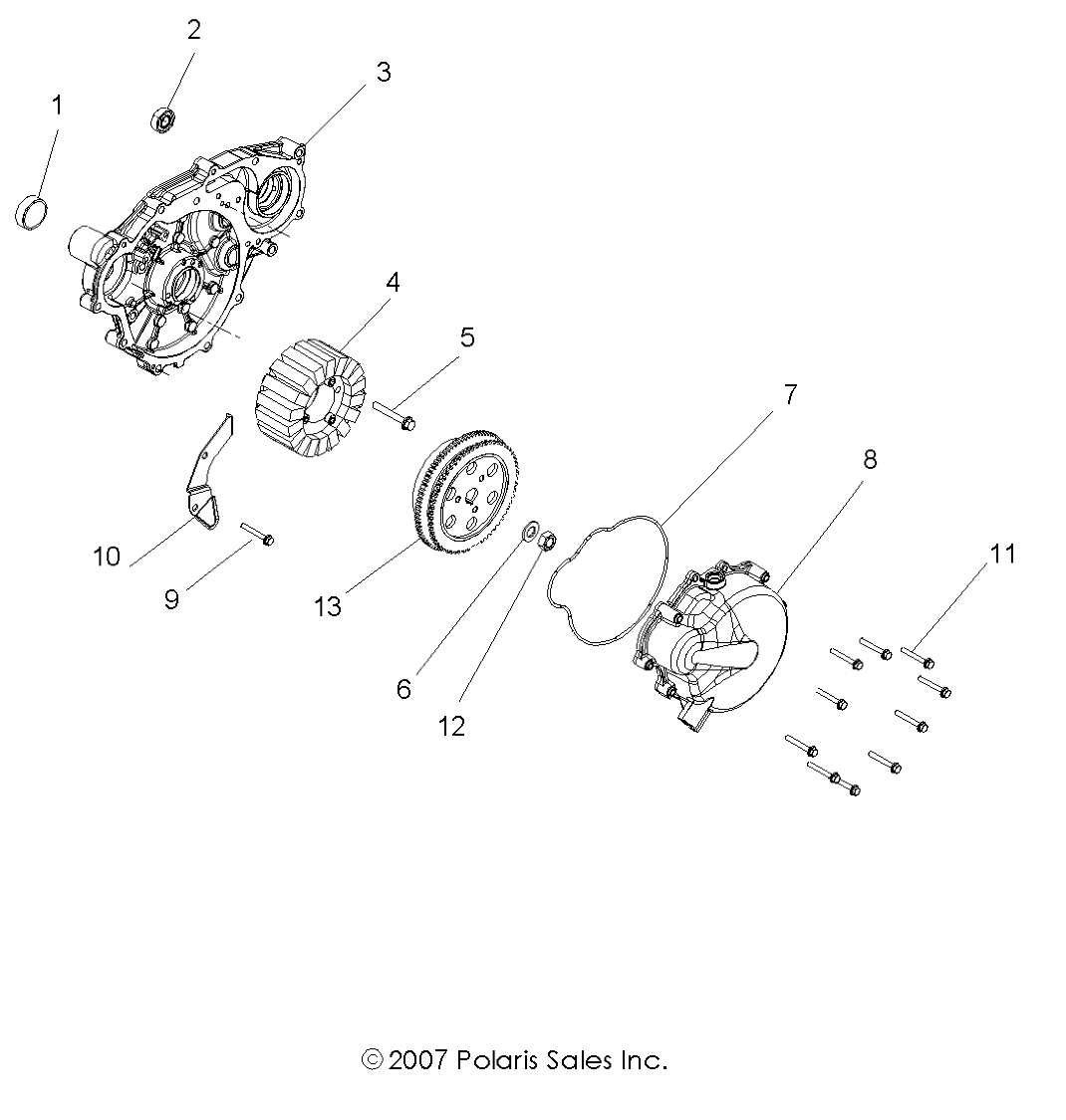 ENGINE, STATOR and FLYWHEEL - R11VH76/VY76 ALL OPTIONS (49ATVMAGNETO08VISTA)