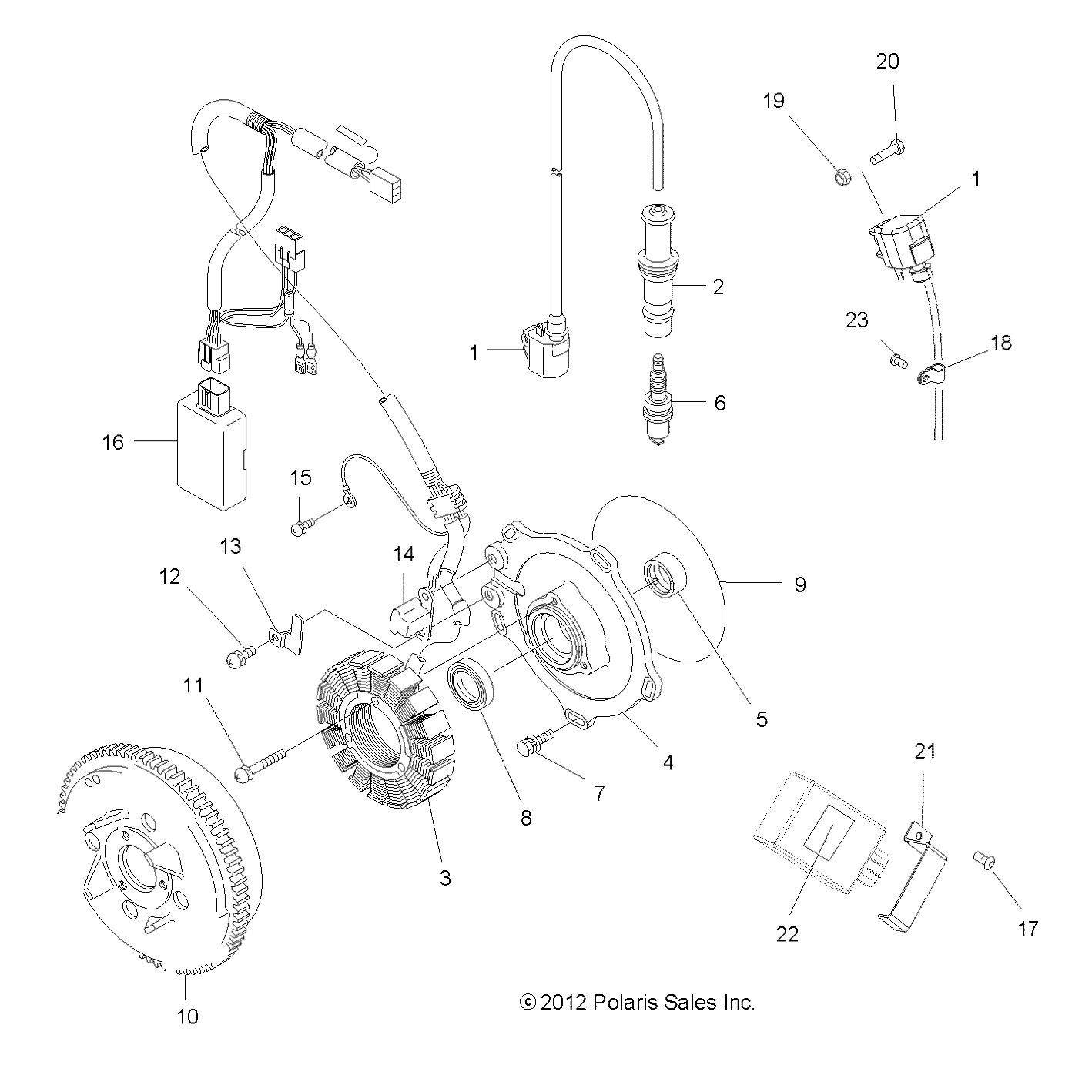 ELECTRICAL, IGNITION SYSTEM - A13MB46FZ (49ATVMAGNETO12SP400)