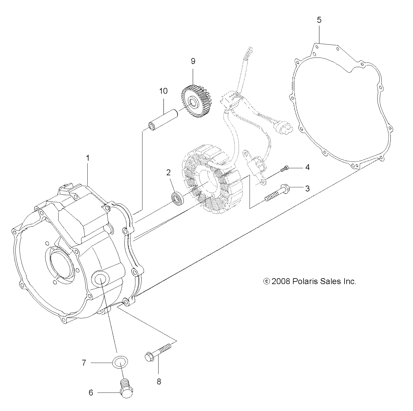 ENGINE, MAGNETO COVER - A13DN5EFL (49ATVMAGNETOCVR09SPXP550)