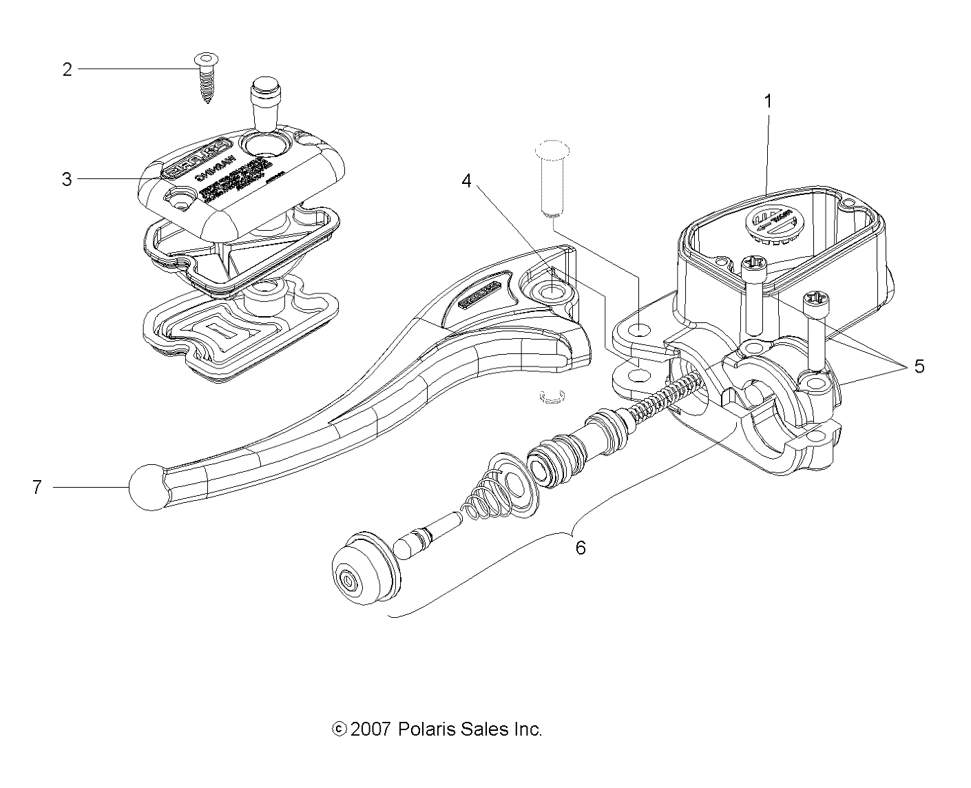 BRAKES, FRONT BRAKE LEVER and LH MASTER CYLINDER - A12CF76FF (49ATVMCLH086X6)