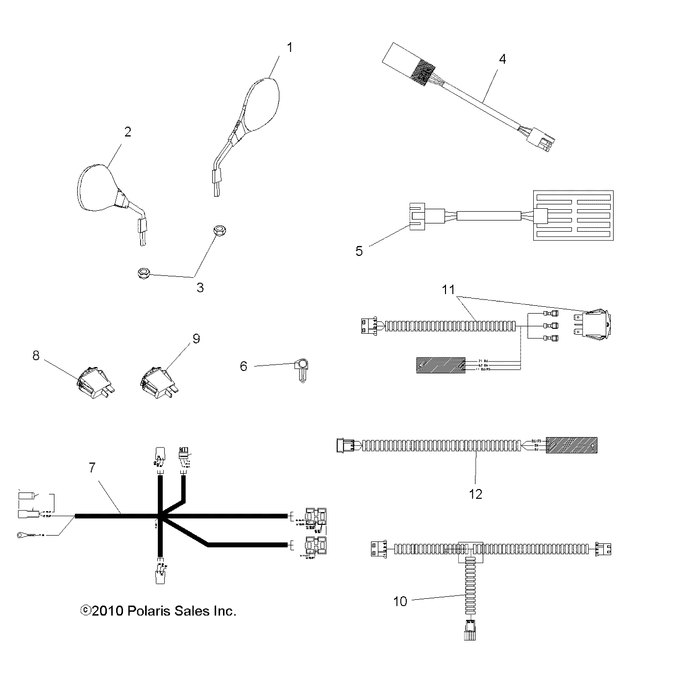 BODY, MIRRORS and HANDWARMERS - A13DN8EAL (49ATVMIRRORS11SPTRG850)