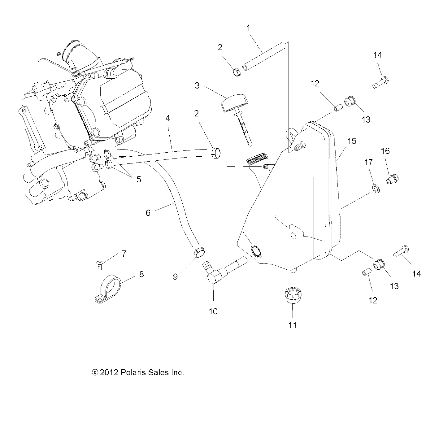 ENGINE, OIL SYSTEM and OIL TANK - A13MN50ET/EX (49ATVOIL13HAWK)