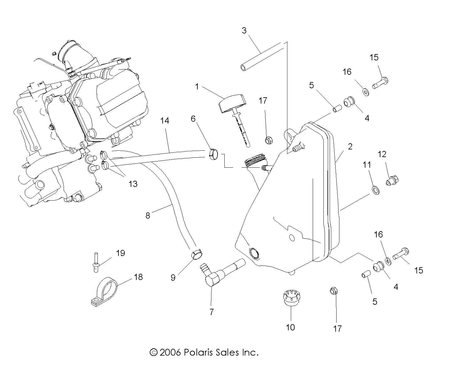 ENGINE, OIL SYSTEM and OIL TANK - A08BG50FA (49ATVOILSCRAM)