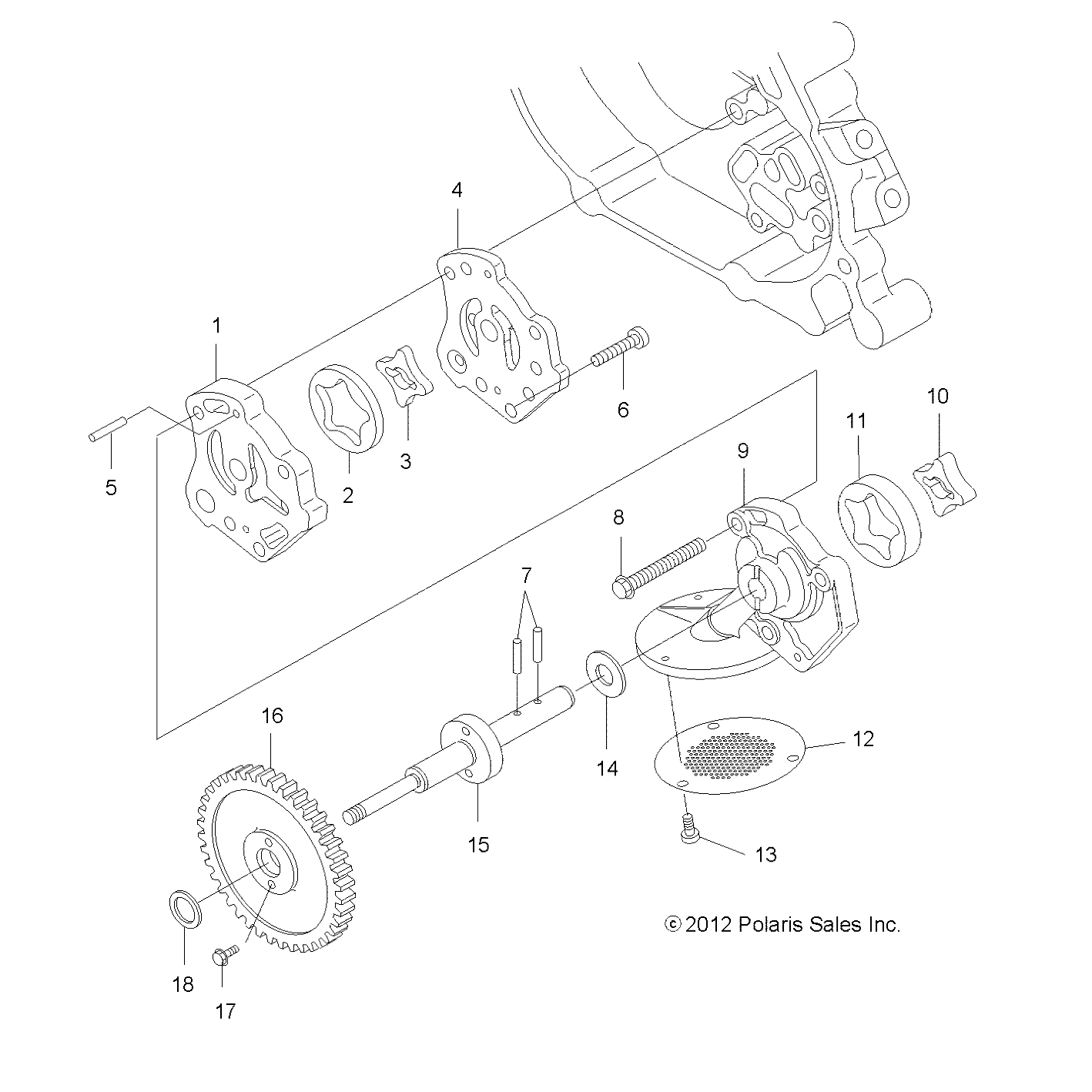 ENGINE, OIL PUMP - A13MH46AF/AX/MS46AX (49ATVOILPUMP13HAWK)